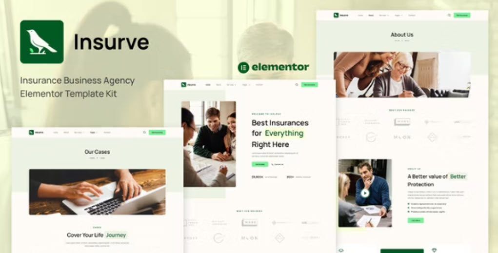Insurve Insurance Business Agency Elementor Template Kit