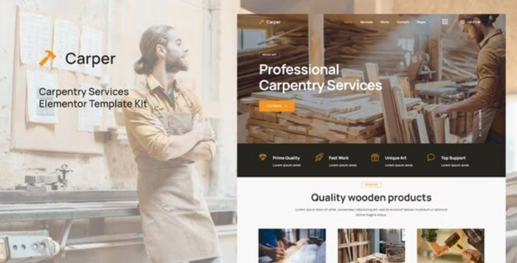 Carper Carpenter & Craftman Elementor Template Kit