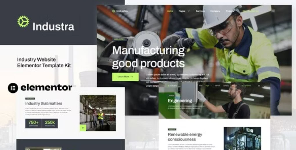 Industra Industry & Manufacturing Elementor Template Kit
