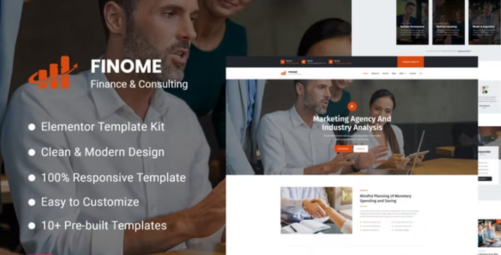 Finome Finance & Business Elementor Template Kit