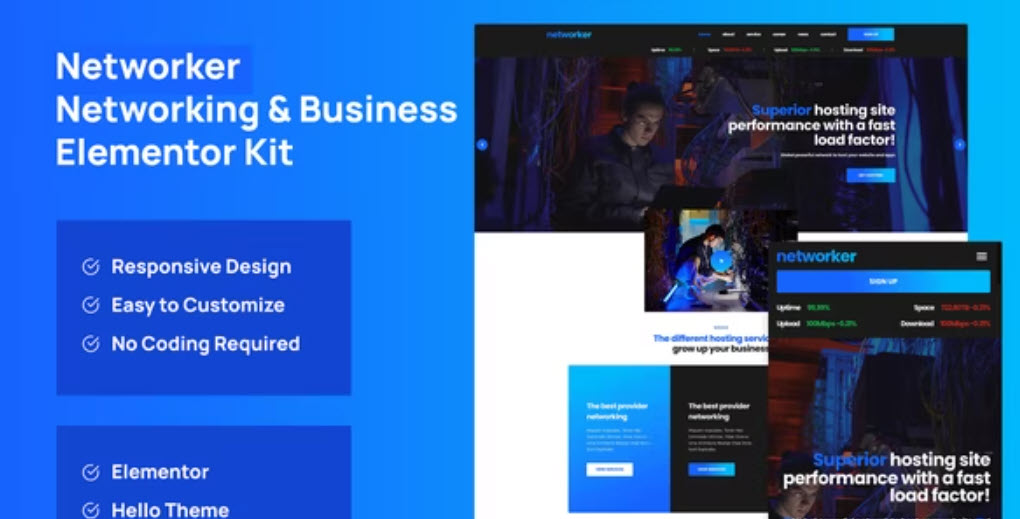 Networker Business Services & Hosting Services Elementor Template Kit