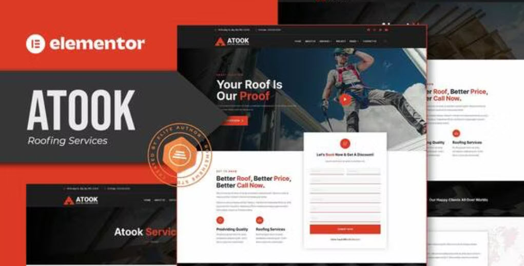 Atook Roofing Services Elementor Template Kit