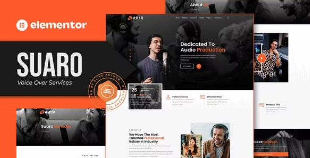 Suaro Voice Over Services Elementor Template Kit