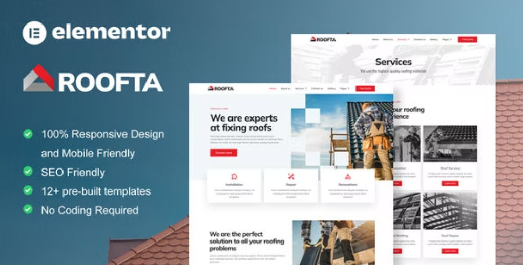 Roofta Roofing Services Elementor Template Kit