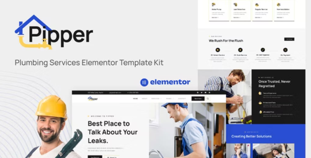 Pipper Plumbing Services Elementor Template Kit