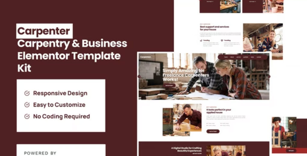 Carpenter Business Elementor Pro Template Kit