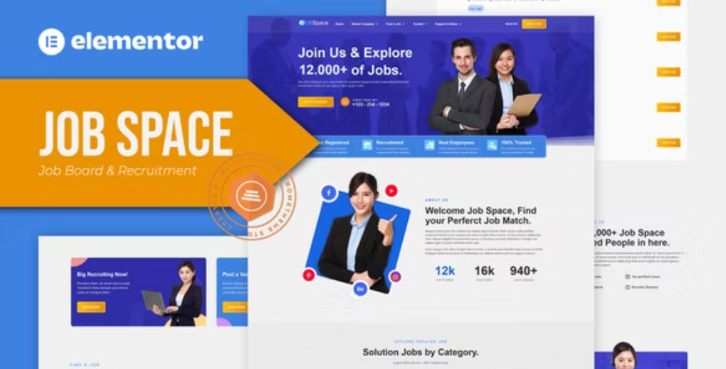 Job Space Job Board & Recruitment Elementor Template Kit
