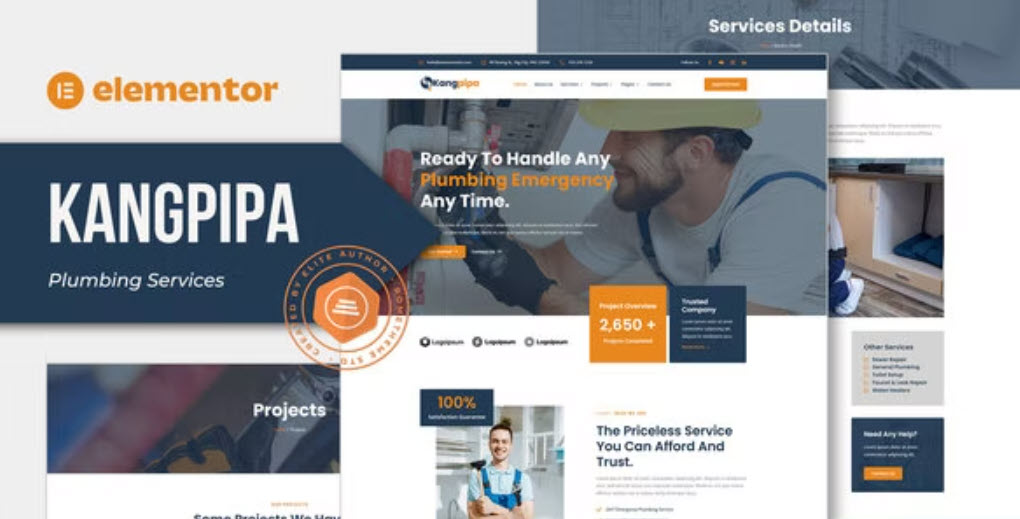 Kangpipa Plumbing Services Elementor Template Kit