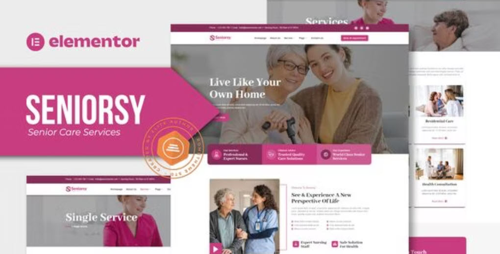Seniorsy Senior Care Services Elementor Template Kit