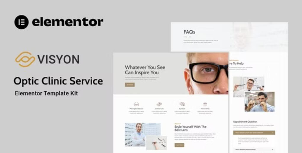 Visyon Optic Clinic Service Elementor Template Kit