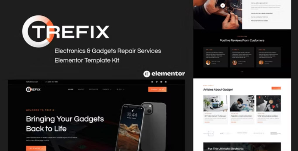 Trefix Electronics & Gadgets Repair Services Elementor Template Kit