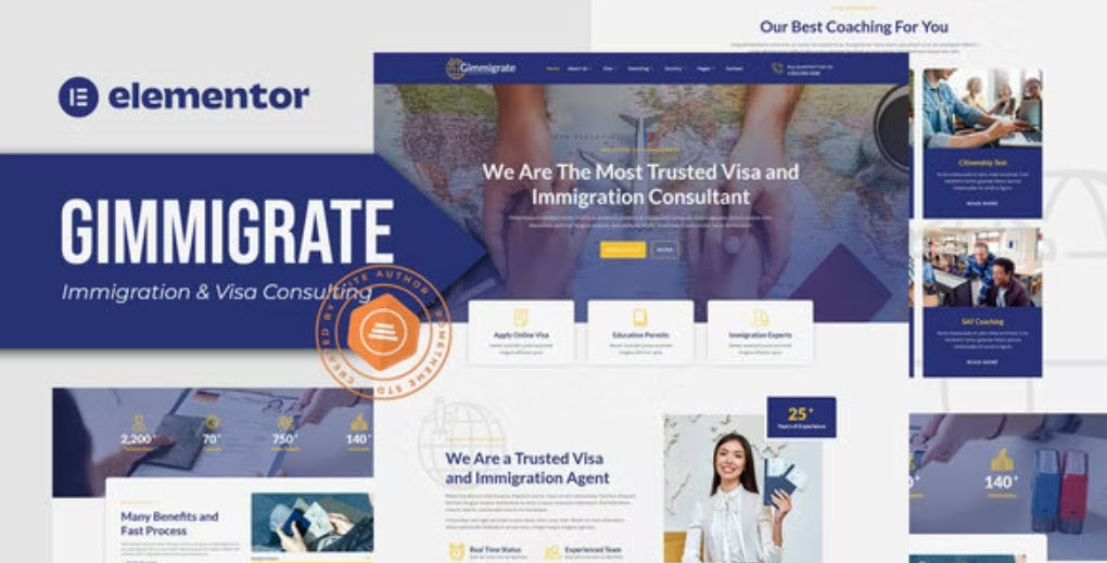 Gimmigrate Immigration & Visa Consulting Elementor Template Kit