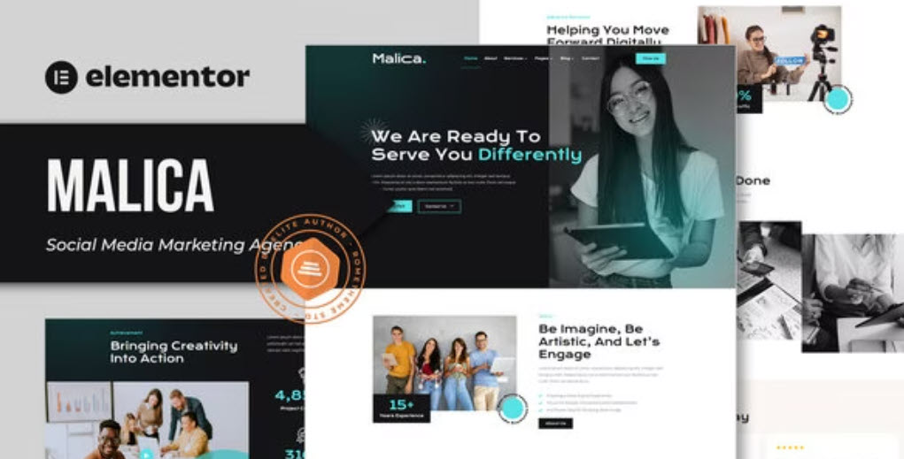 Malica Social Media Marketing Agency Elementor Template Kit