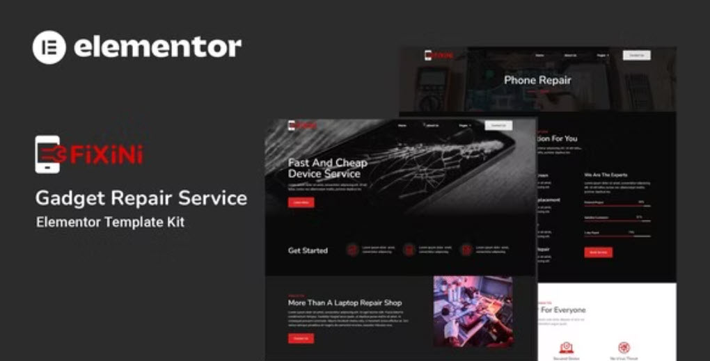 Fixini Gadget Repair Service Elementor Template Kit