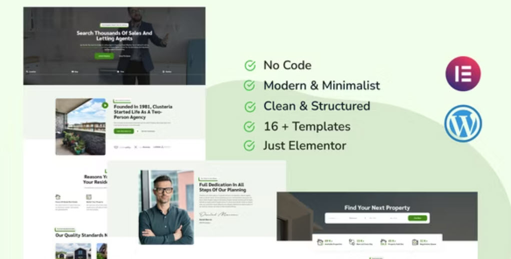Clusteria Real Estate & Property Elementor Pro Template Kit