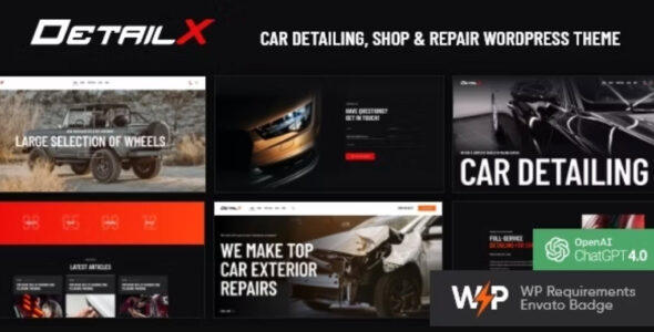 DetailX – Car Detailing, Shop & Repair WordPress Theme