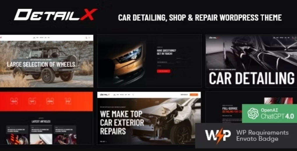 DetailX Car Detailing, Shop & Repair WordPress Theme