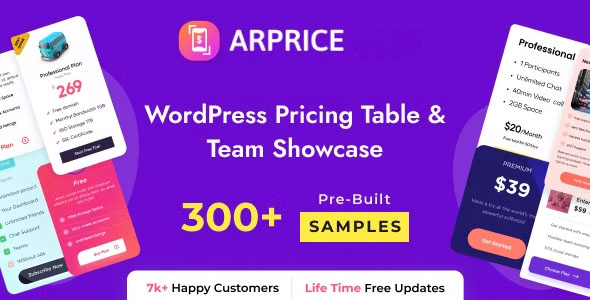 ARPrice Responsive Pricing Table Plugin