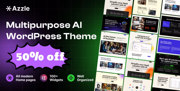 Azzle SaaS & Tech Startup Elementor WordPress Theme