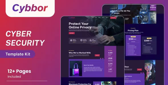 Cybbor – Cyber Security Services Elementor Template Kit