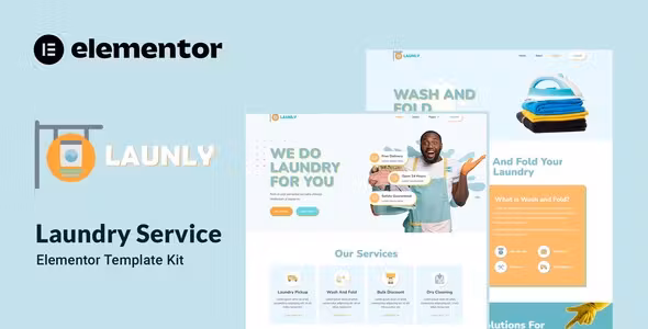 Launly Laundry Service Elementor Template Kit