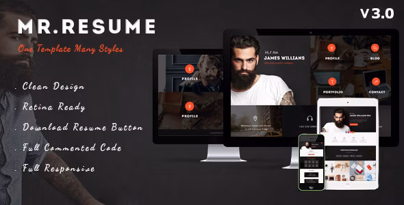 Morgan Resume, vCard and Profile Theme