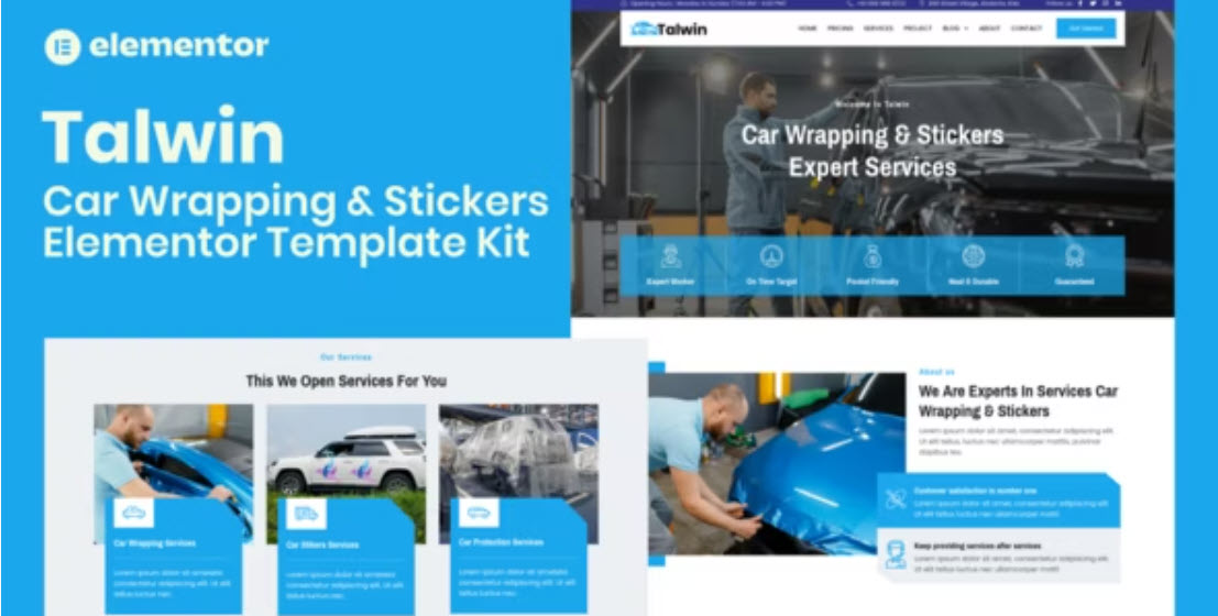Talwin Car Wrapping & Stickers Elementor Pro Template Kit