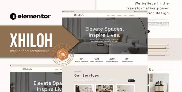 Xhiloh Interiors & Architecture Elementor Template Kit