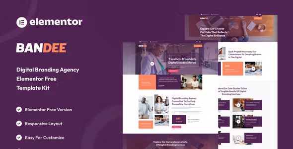Bandee Digital Branding Agency Elementor Template Kit