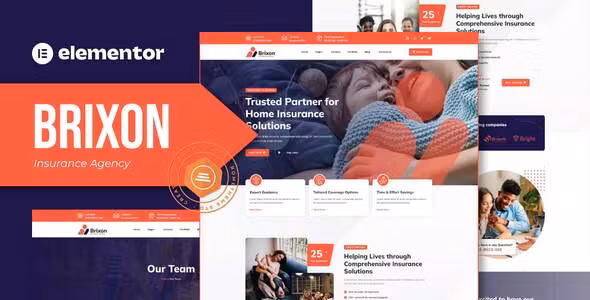 Brixon Insurance Agency Elementor Template Kit