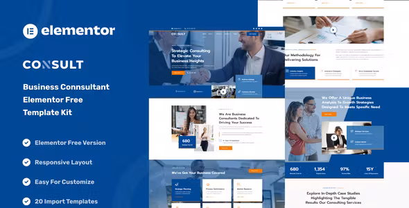 Consult Business Consulting & Strategy Elementor Template Kit