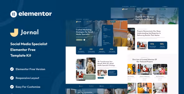 Jornal Social Media Specialist Elementor Template Kit