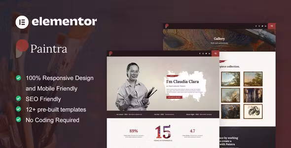 Paintra Creative Artist & Painter Elementor Pro Template Kit