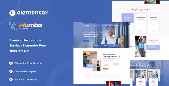 Plumba Plumbing Installation Service Elementor Template Kit
