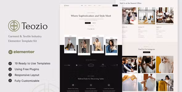 Teozio Garment & Textile Industry Elementor Template Kit