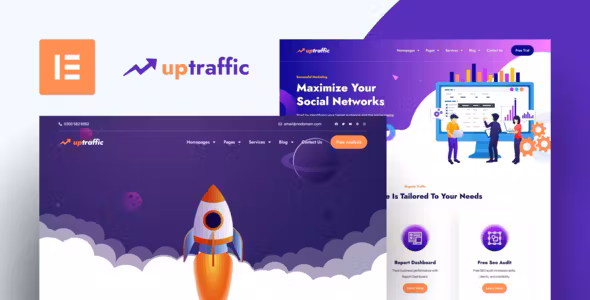 Uptraffic Digital Marketing Agency Elementor Template Kit