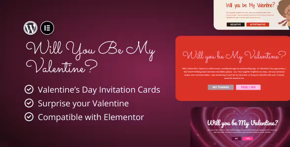Valentine's Day Invitations for Elementor