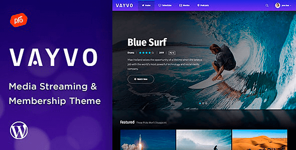 Vayvo Media Streaming & Membership Theme