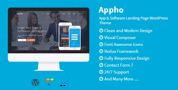 Appho App & Software Landing WordPress Theme