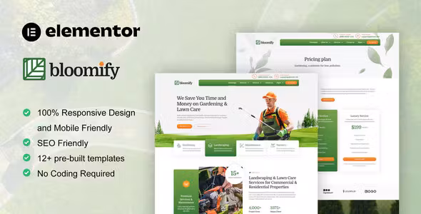 Bloomify Gardening & Landscape Service Elementor Template Kit