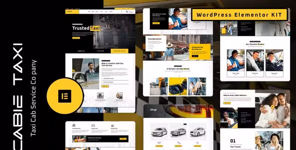 Cabie Taxi Booking Service Elementor Pro Template Kit