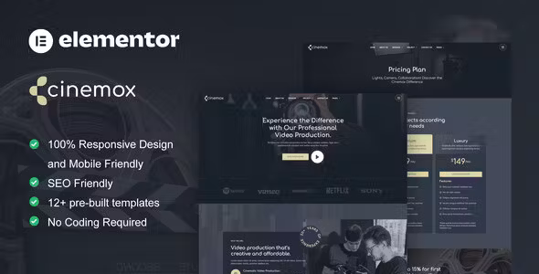 Cinemox Video Production Company Elementor Pro Template Kit