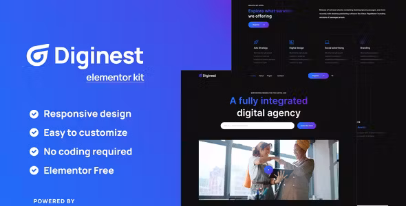 Diginest Digital Agency Services Elementor Template Kit