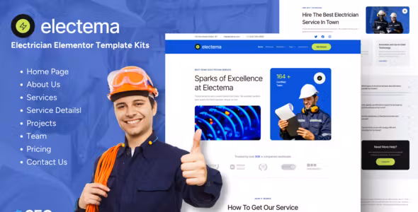 Electema Electrician Service Elementor Template Kit
