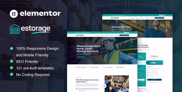 Estorage Storage Service Company Elementor Pro Template Kit