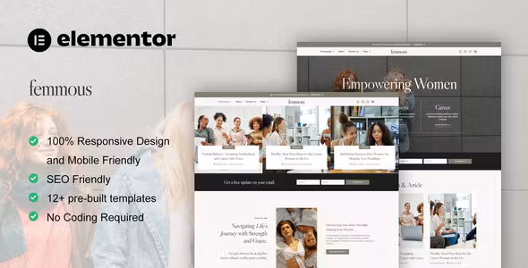 Femmous Modern Feminine Blog Elementor Template Kit