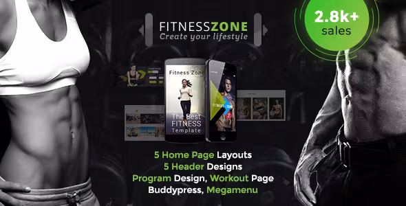 Fitness Zone Wordpress Theme.