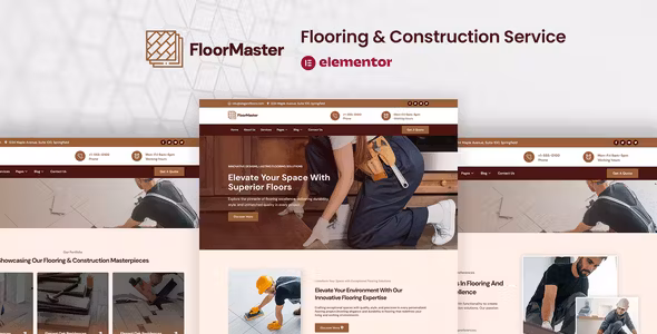 FloorMaster Flooring & Construction Service Elementor Pro Template Kit