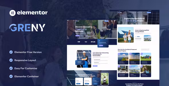 Greny Solar & Renewable Energy Elementor Template Kit