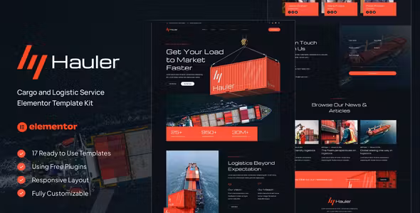 Hauler Cargo & Logistic Elementor Template Kit